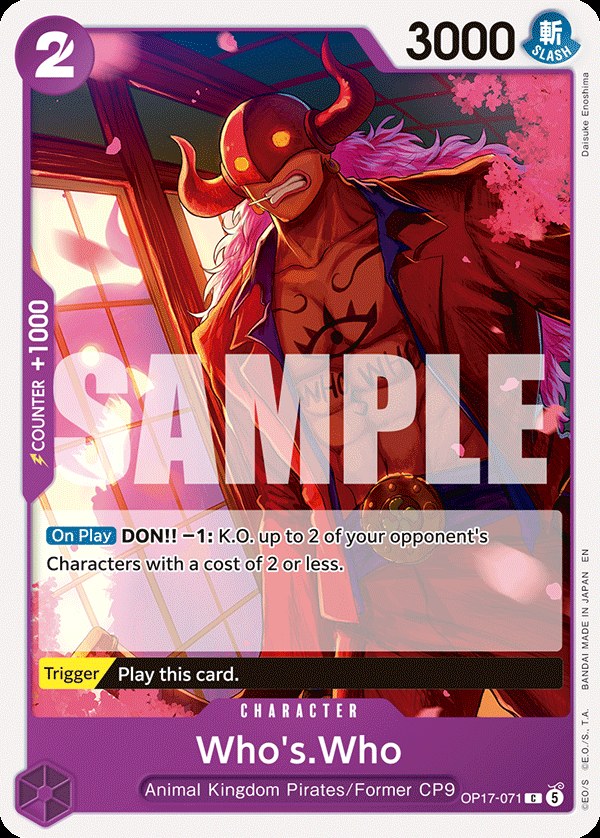 Who's.Who OP17-071, the C printing from OP-17 of the One Piece Card Game