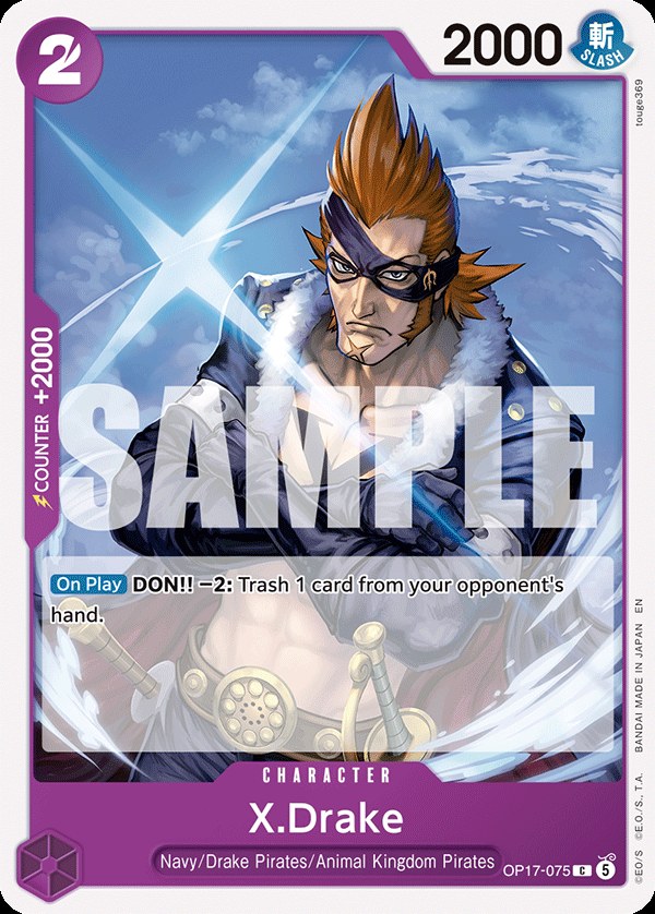 X.Drake OP17-075, the C printing from OP-17 of the One Piece Card Game