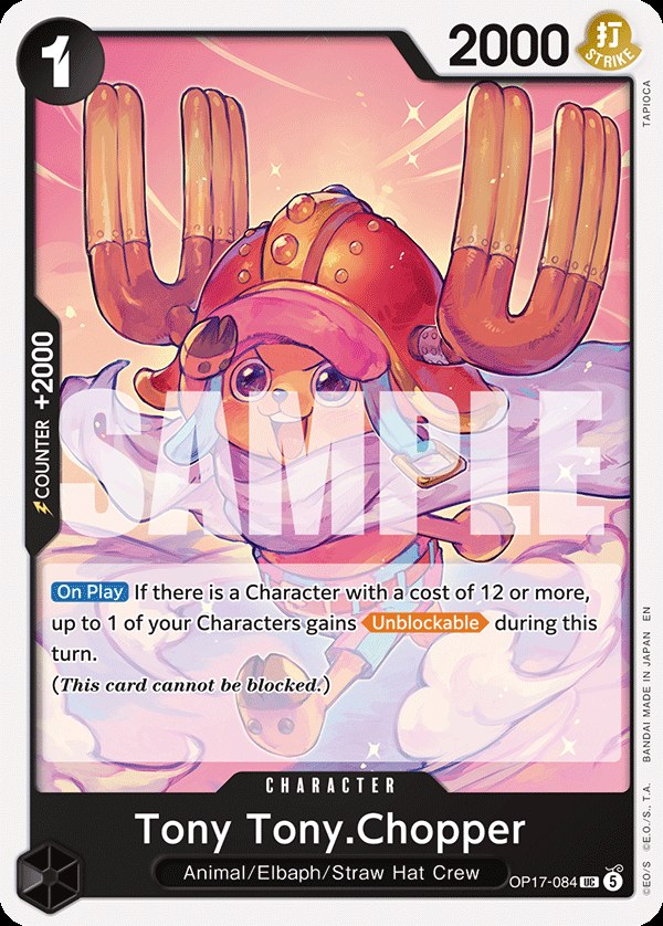 Tony Tony.Chopper OP17-084, the UC printing from OP-17 of the One Piece Card Game