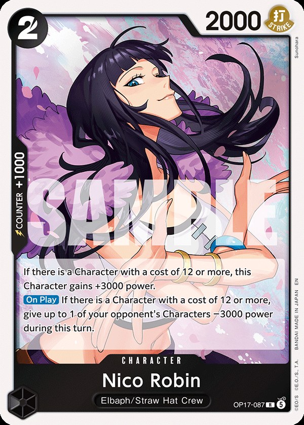 Nico Robin OP17-087, the R printing from OP-17 of the One Piece Card Game