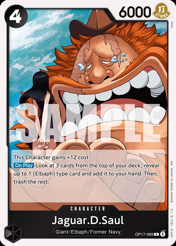 Jaguar.D.Saul OP17-089, the R printing from OP-17 of the One Piece Card Game