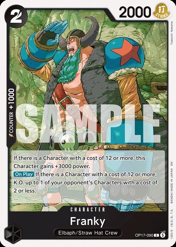 Franky OP17-090, the C printing from OP-17 of the One Piece Card Game