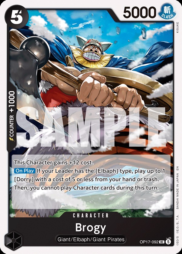 Brogy OP17-092, the UC printing from OP-17 of the One Piece Card Game