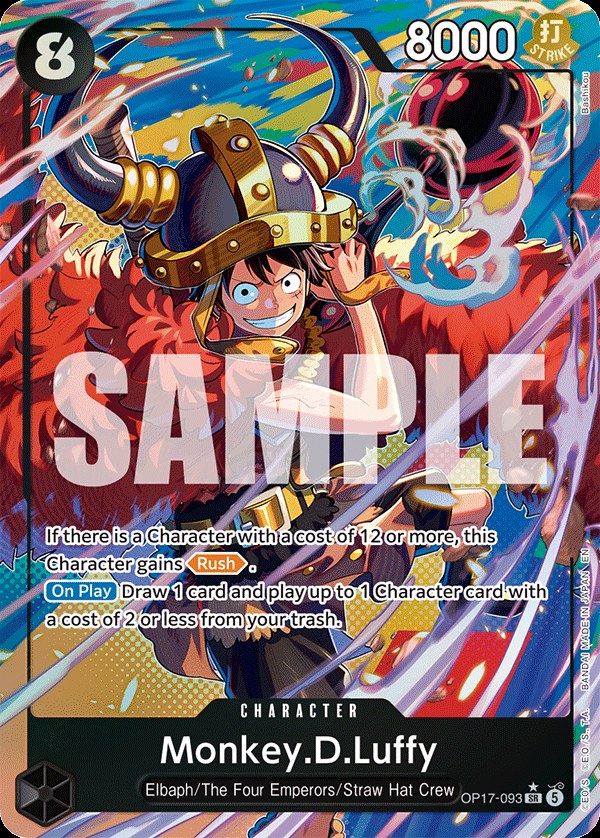 Monkey.D.Luffy (093) OP17-093, the SR printing from OP-17 of the One Piece Card Game