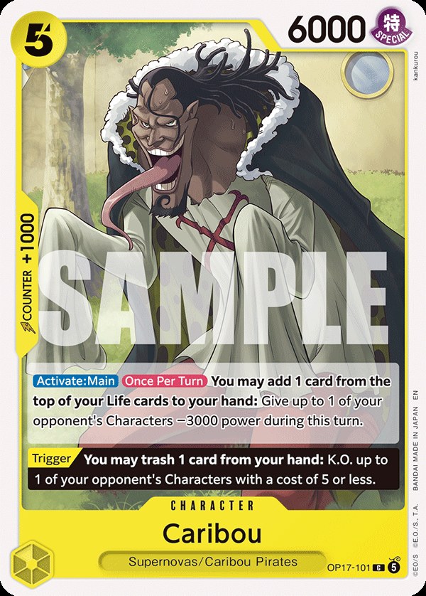 Caribou OP17-101, the C printing from OP-17 of the One Piece Card Game