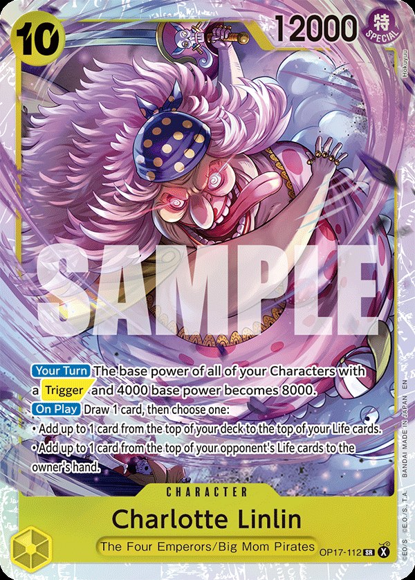 Charlotte Linlin (112) OP17-112, the SR printing from OP-17 of the One Piece Card Game