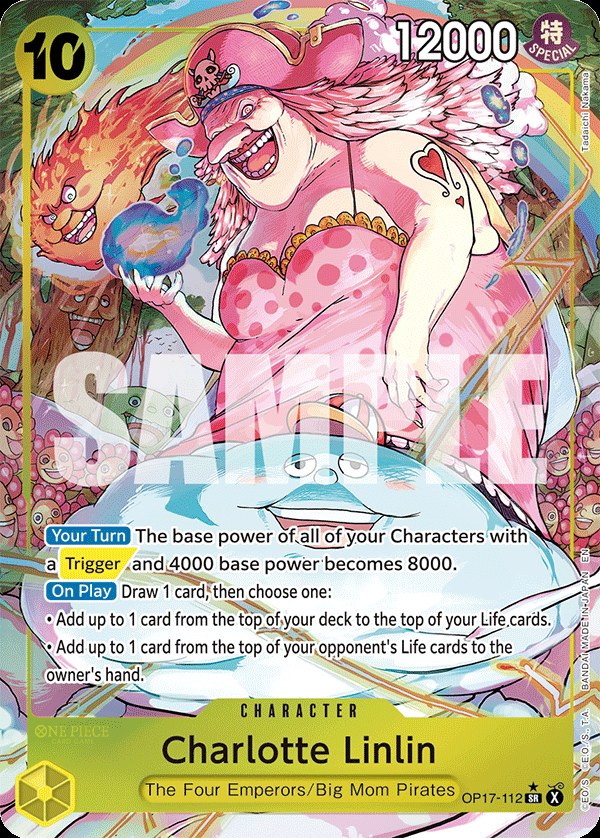 Charlotte Linlin (112) OP17-112, the SR printing from OP-17 of the One Piece Card Game