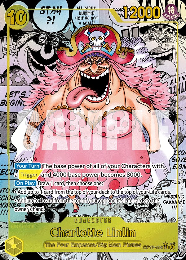 Charlotte Linlin (112) OP17-112, the SR printing from OP-17 of the One Piece Card Game
