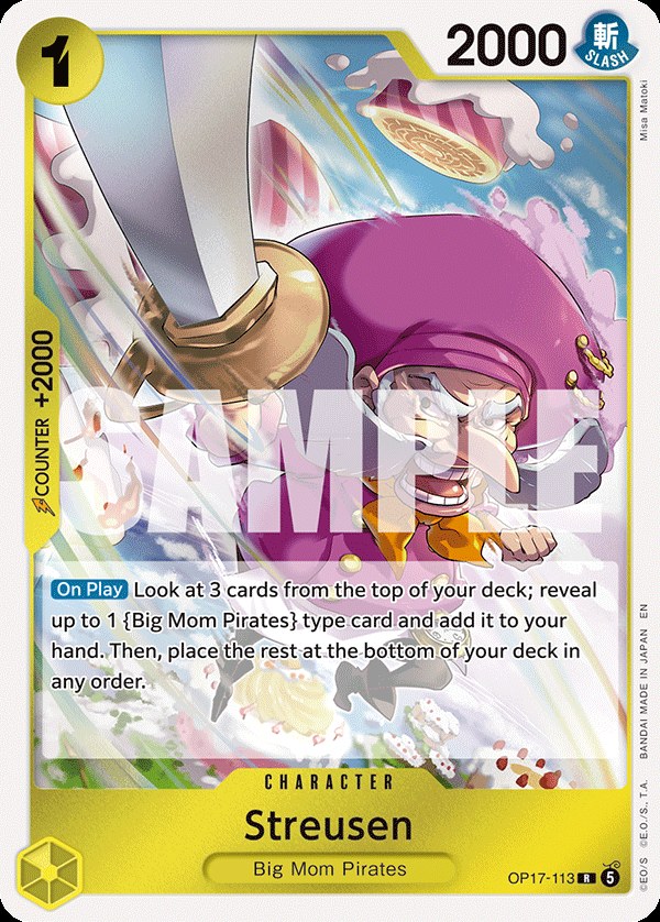 Streusen (113) OP17-113, the R printing from OP-17 of the One Piece Card Game
