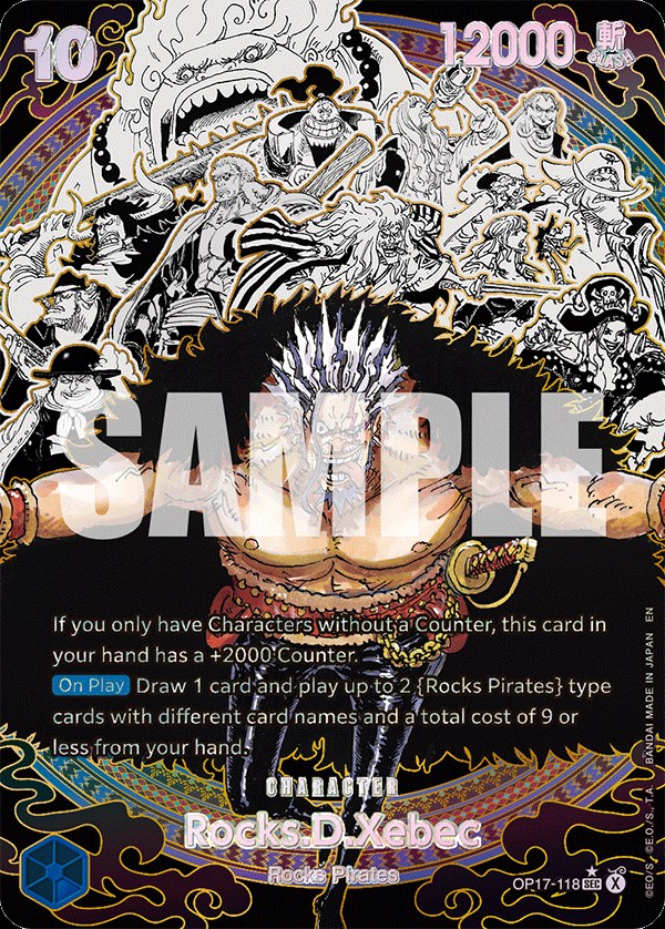 Rocks.D.Xebec (118) OP17-118, the SEC printing from OP-17 of the One Piece Card Game