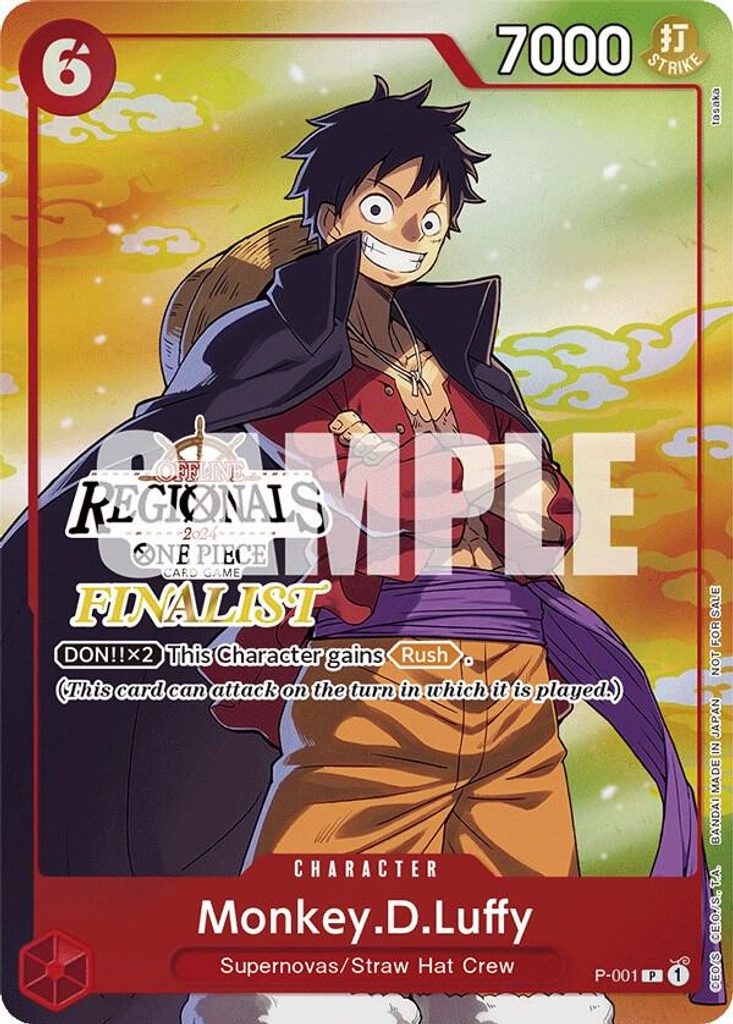 Monkey.D.Luffy P-001, the P printing from P of the One Piece Card Game
