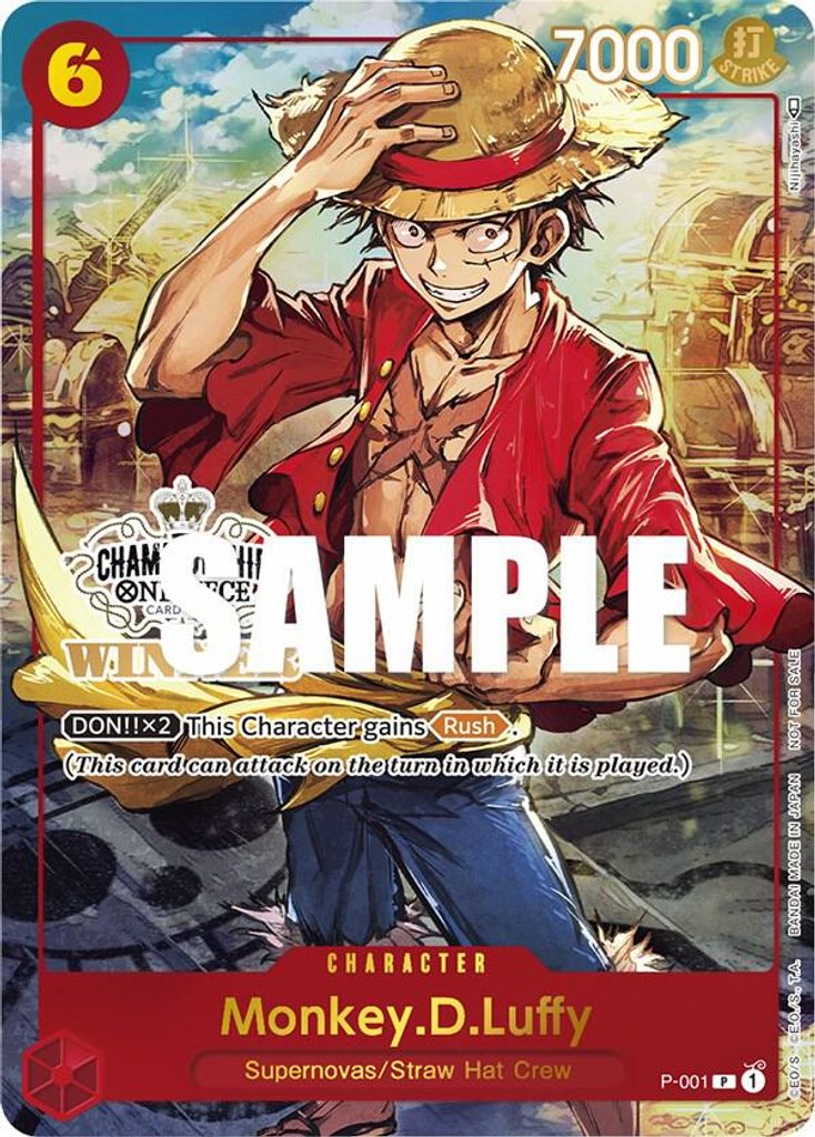 Monkey.D.Luffy P-001, the P printing from P of the One Piece Card Game