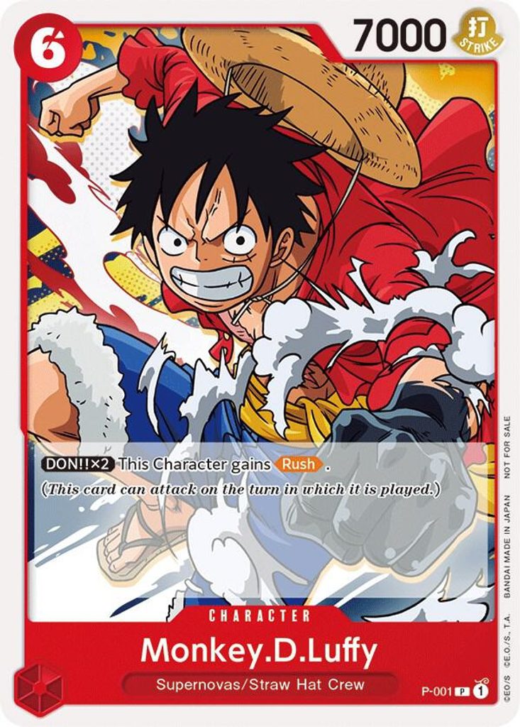 Monkey.D.Luffy P-001, the P printing from P of the One Piece Card Game
