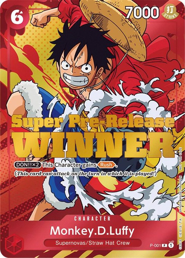 Monkey.D.Luffy P-001, the P printing from P of the One Piece Card Game