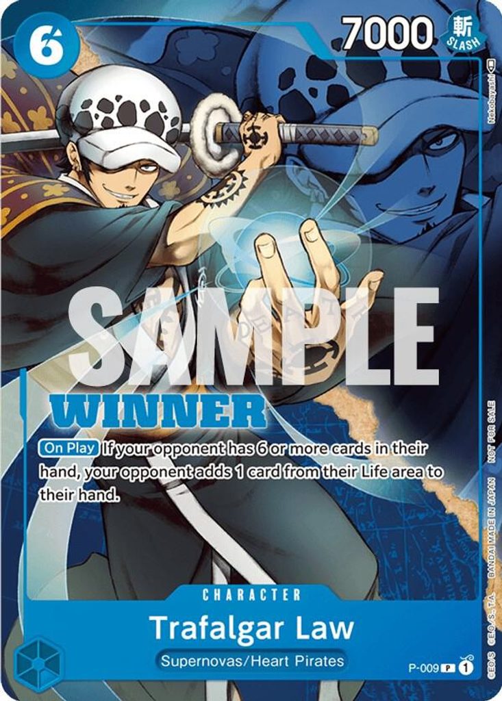 Trafalgar Law P-009, the P printing from P of the One Piece Card Game