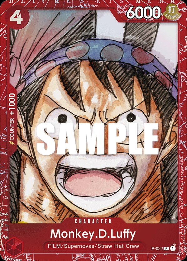 Monkey D. Luffy P-022, the P printing from P of the One Piece Card Game