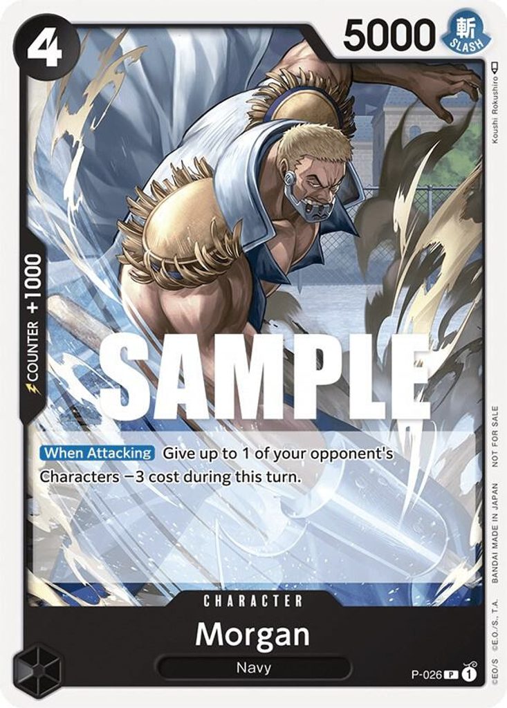 Morgan P-026, the P printing from P of the One Piece Card Game