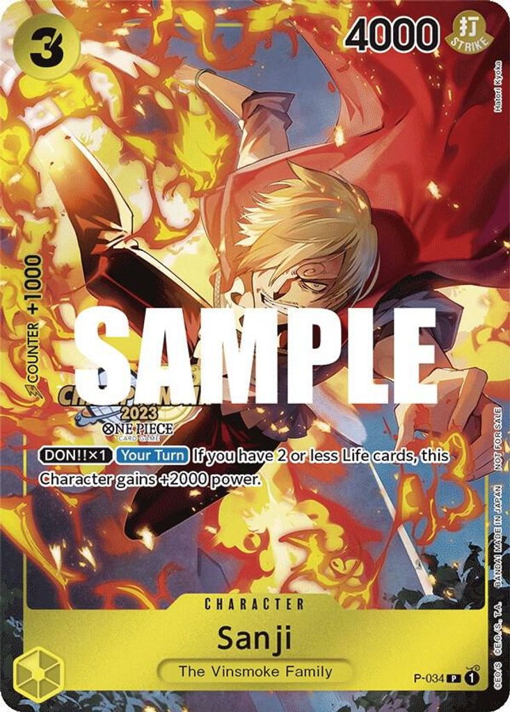 Sanji P-034, the P printing from P of the One Piece Card Game