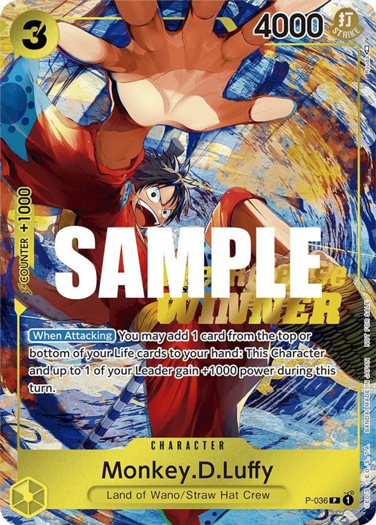 Monkey.D.Luffy P-036, the P printing from P of the One Piece Card Game