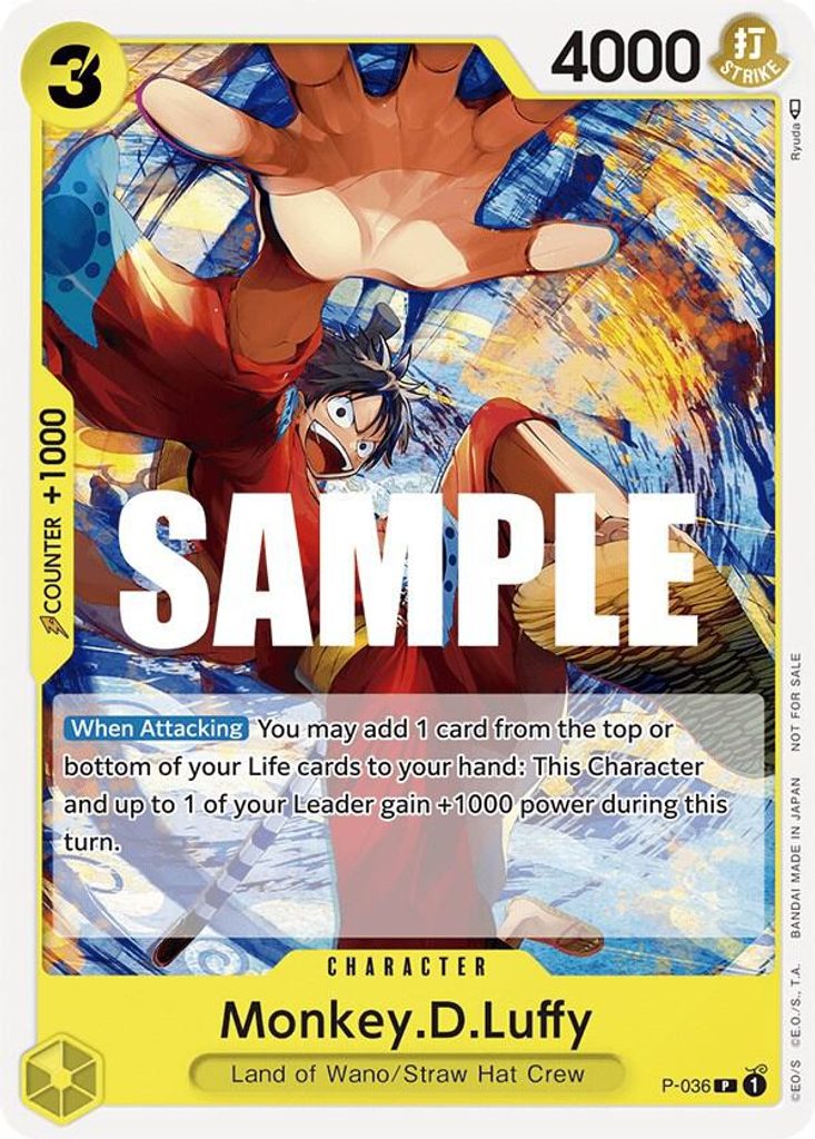 Monkey.D.Luffy P-036, the P printing from P of the One Piece Card Game