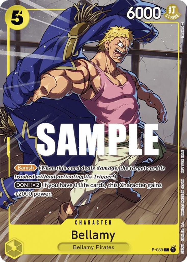 Bellamy P-039, the P printing from P of the One Piece Card Game
