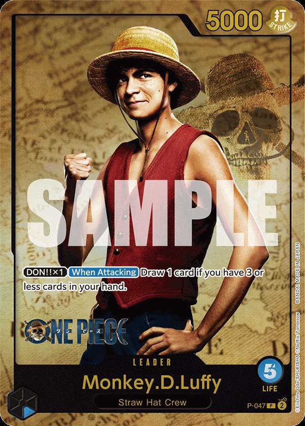 Monkey D. Luffy P-047, the P printing from P of the One Piece Card Game