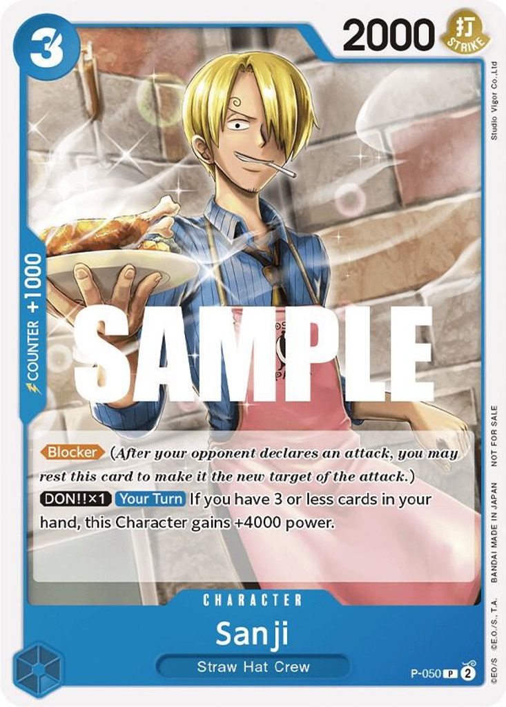 Sanji P-050, the P printing from P of the One Piece Card Game