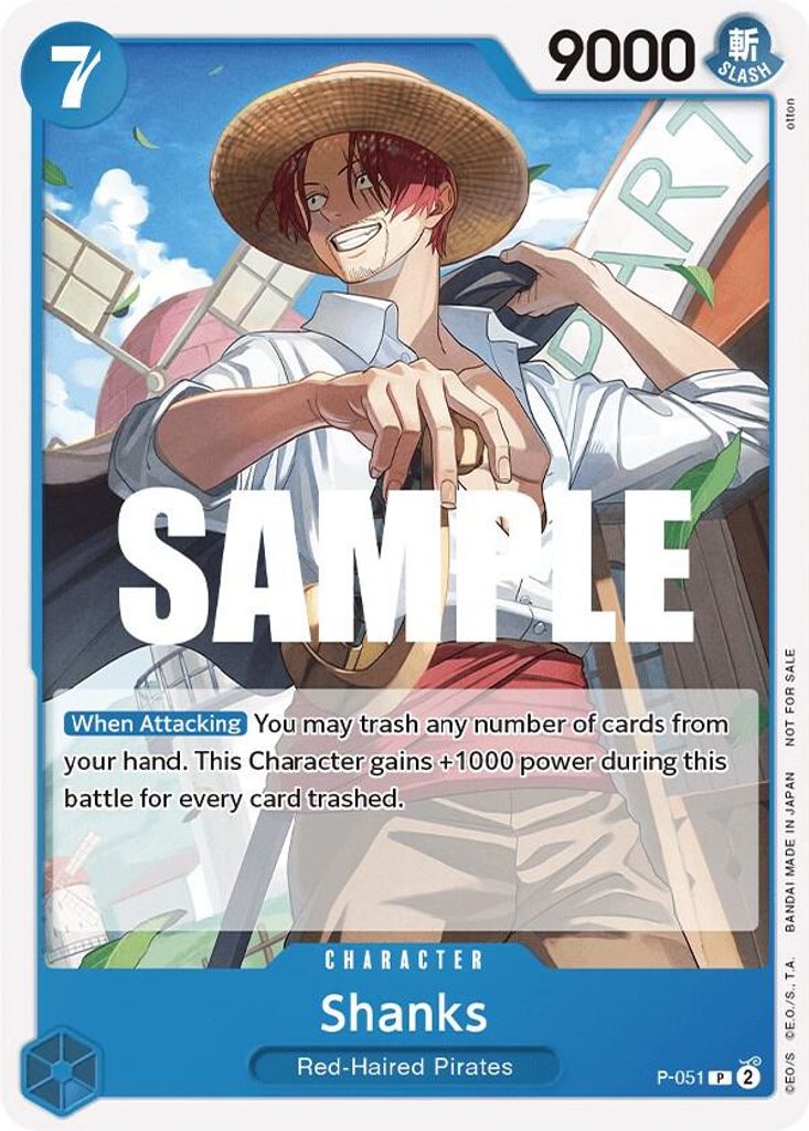 Shanks P-051, the P printing from P of the One Piece Card Game