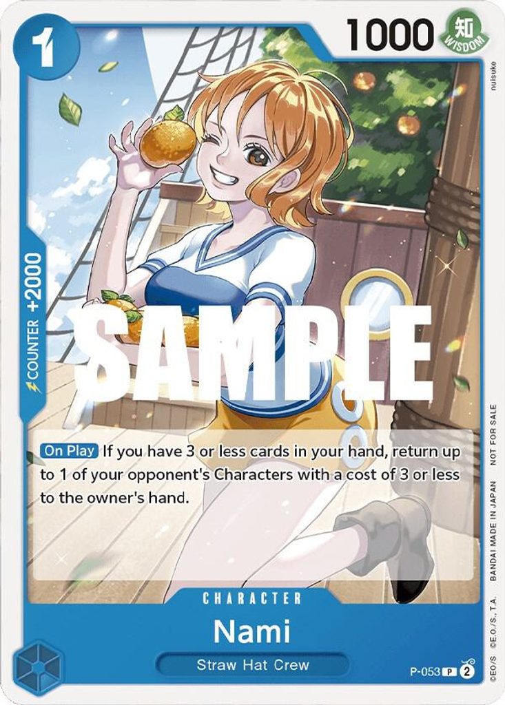 Nami P-053, the P printing from P of the One Piece Card Game