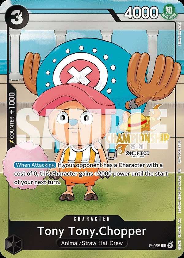 Tony Tony.Chopper P-065, the P printing from P of the One Piece Card Game