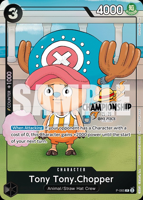 Tony Tony.Chopper P-065, the P printing from P of the One Piece Card Game
