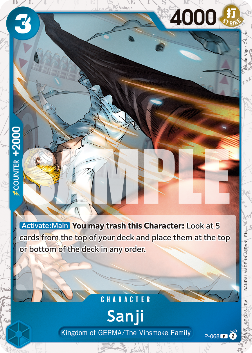 Sanji - P-068 P-068, the P printing from P of the One Piece Card Game