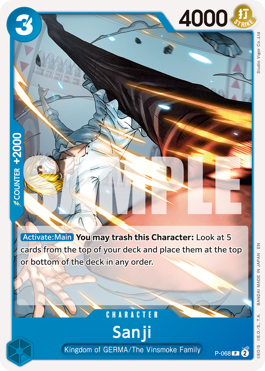 Sanji - P-068 P-068, the P printing from P of the One Piece Card Game