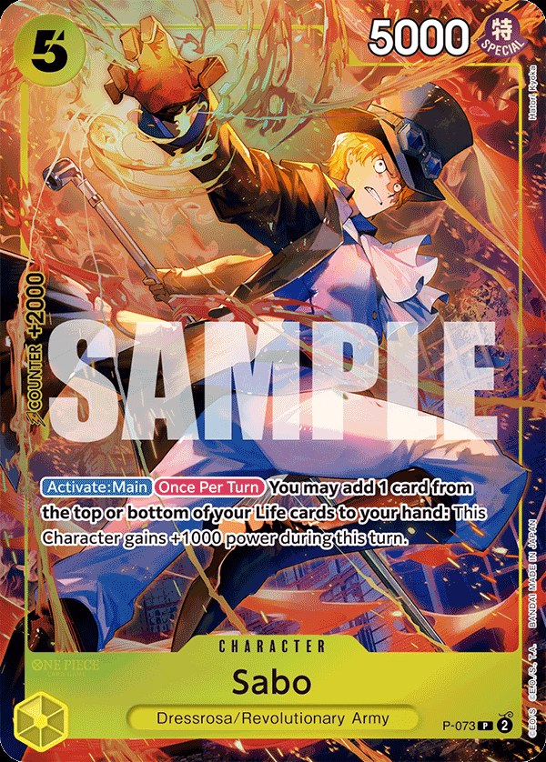 Sabo P-073, the P printing from P of the One Piece Card Game