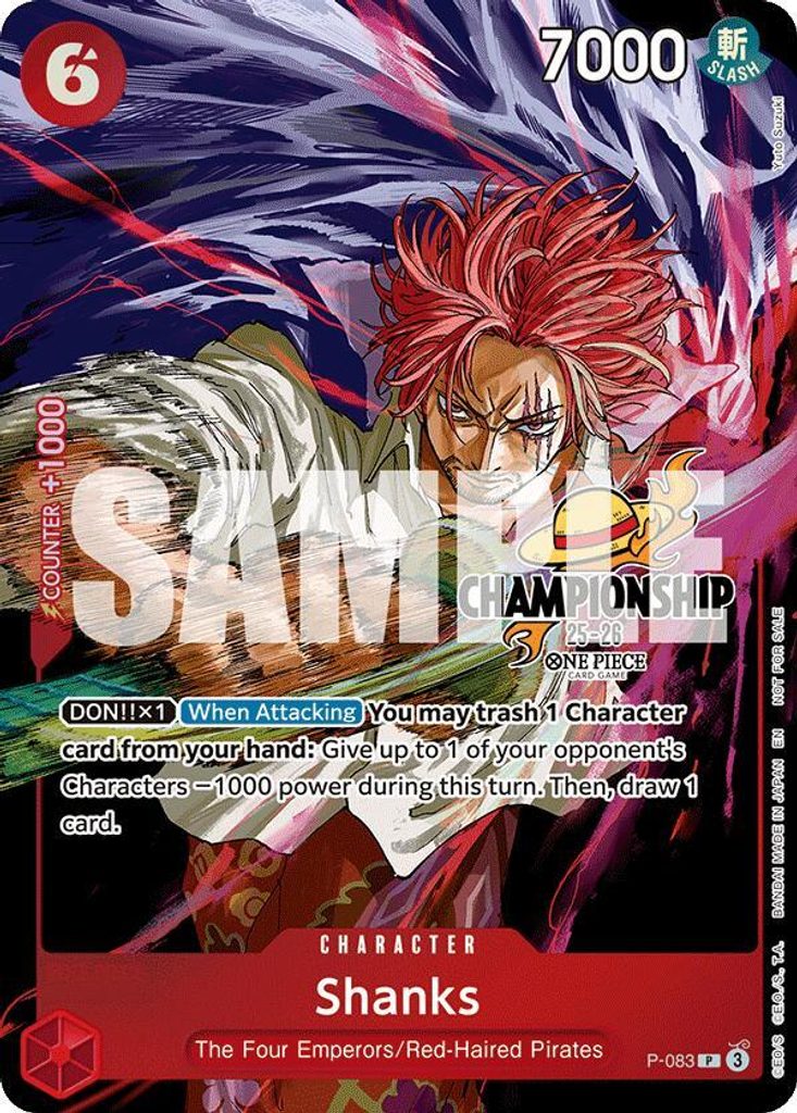 Shanks P-083, the P printing from P of the One Piece Card Game