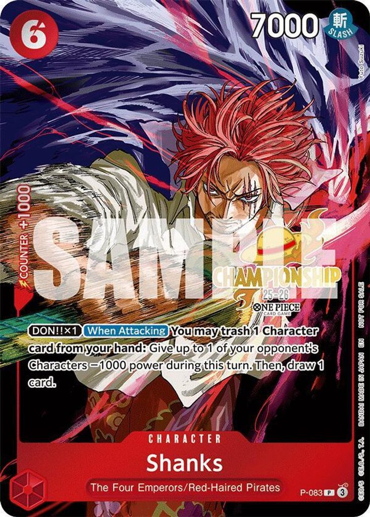 Shanks P-083, the P printing from P of the One Piece Card Game