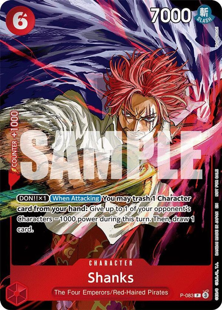 Shanks P-083, the P printing from P of the One Piece Card Game