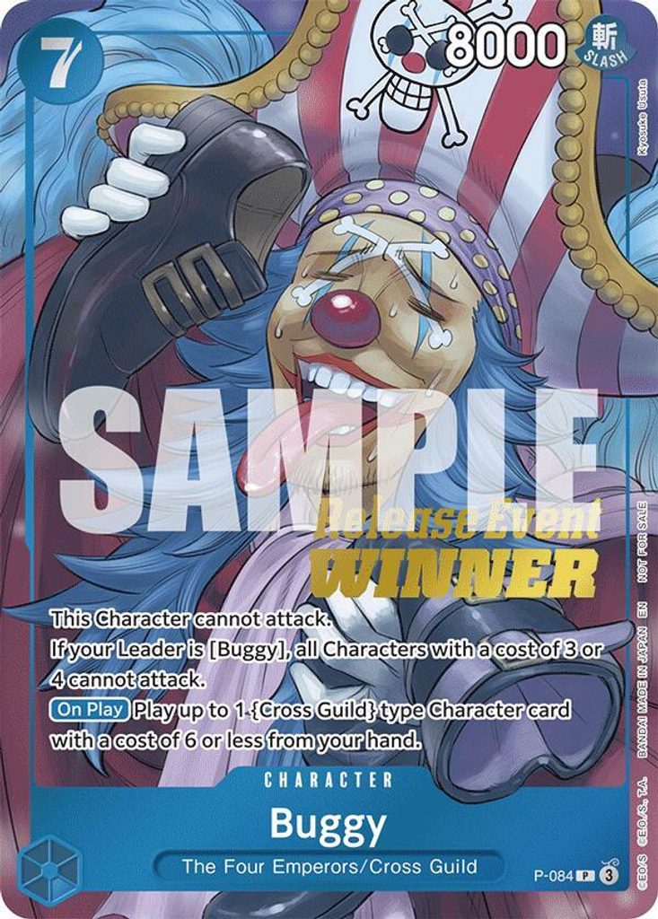 Buggy P-084, the PR printing from P of the One Piece Card Game
