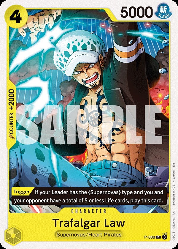Trafalgar Law P-088, the P printing from P of the One Piece Card Game