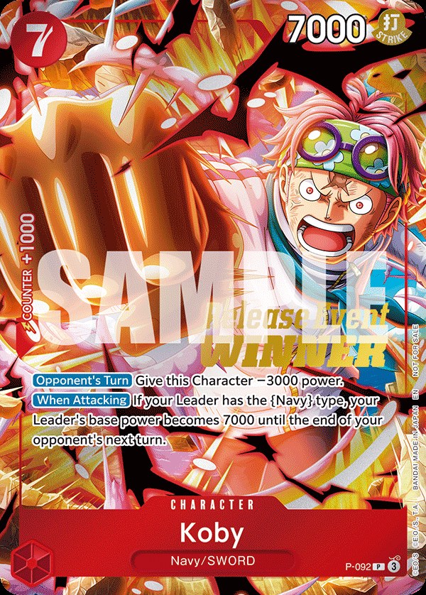 Koby P-092, the P printing from P of the One Piece Card Game