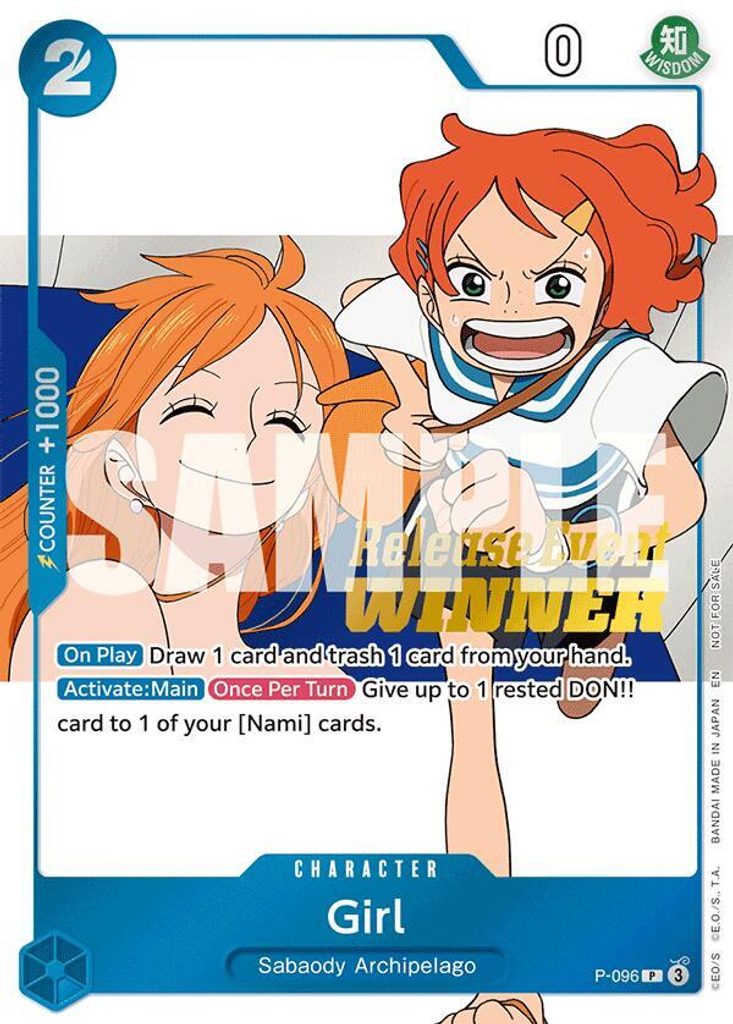 Girl P-096, the P printing from P of the One Piece Card Game