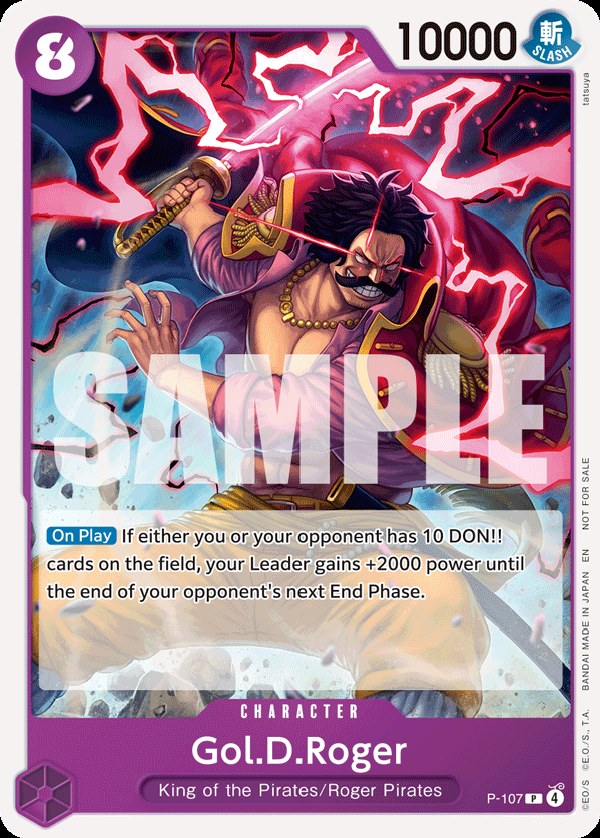 Gol.D.Roger P-107, the P printing from P of the One Piece Card Game