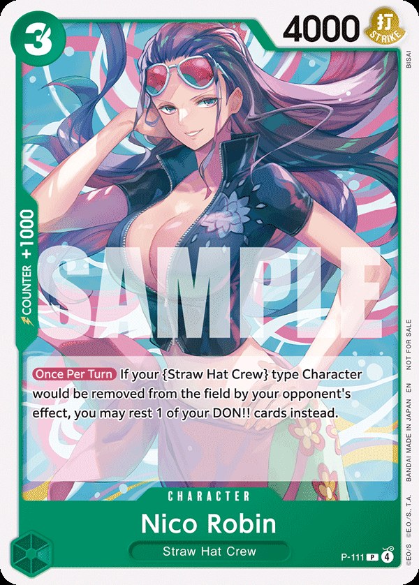 Nico Robin P-111, the P printing from P of the One Piece Card Game