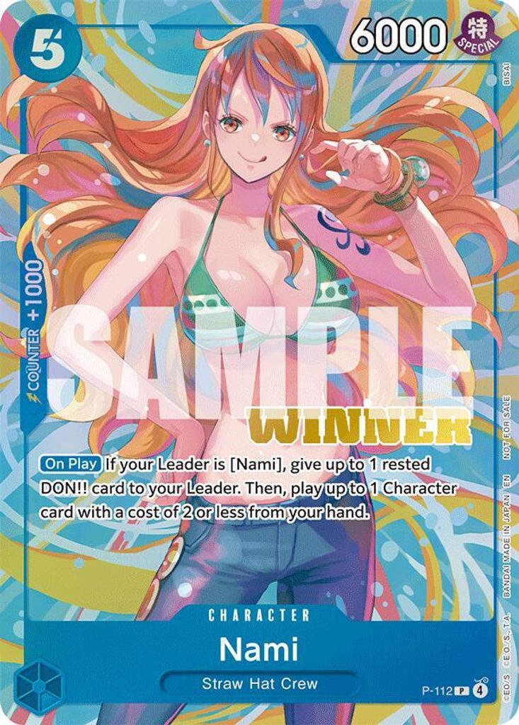 Nami P-112, the P printing from P of the One Piece Card Game