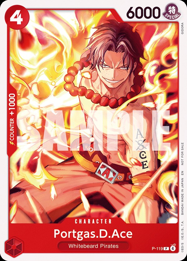 Portgas.D.Ace P-119, the P printing from P of the One Piece Card Game