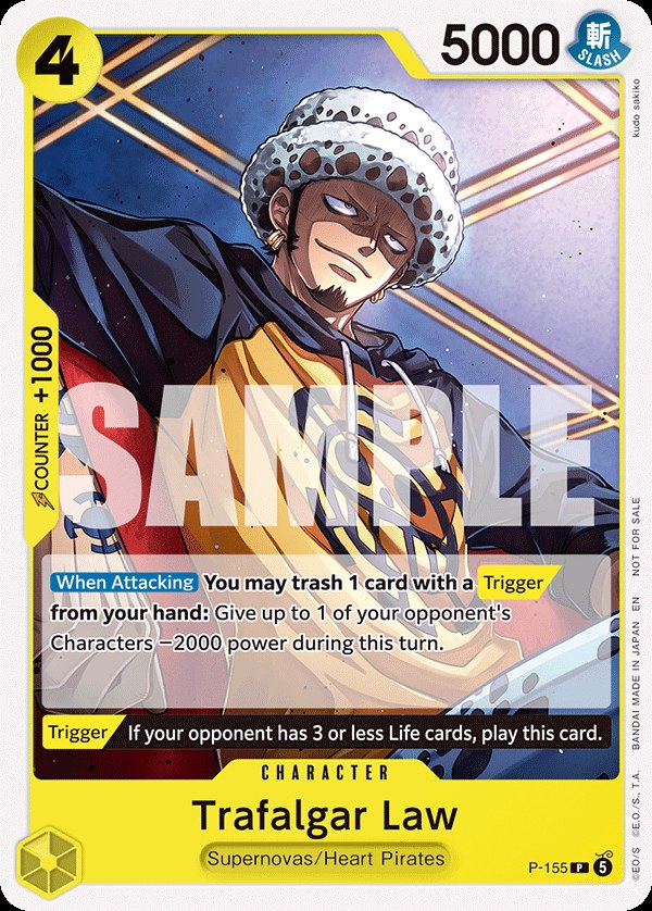 Trafalgar Law P-155, the P printing from P of the One Piece Card Game