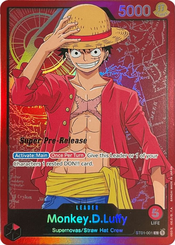 Monkey.D.Luffy ST01-001, the L printing from ST-01 of the One Piece Card Game