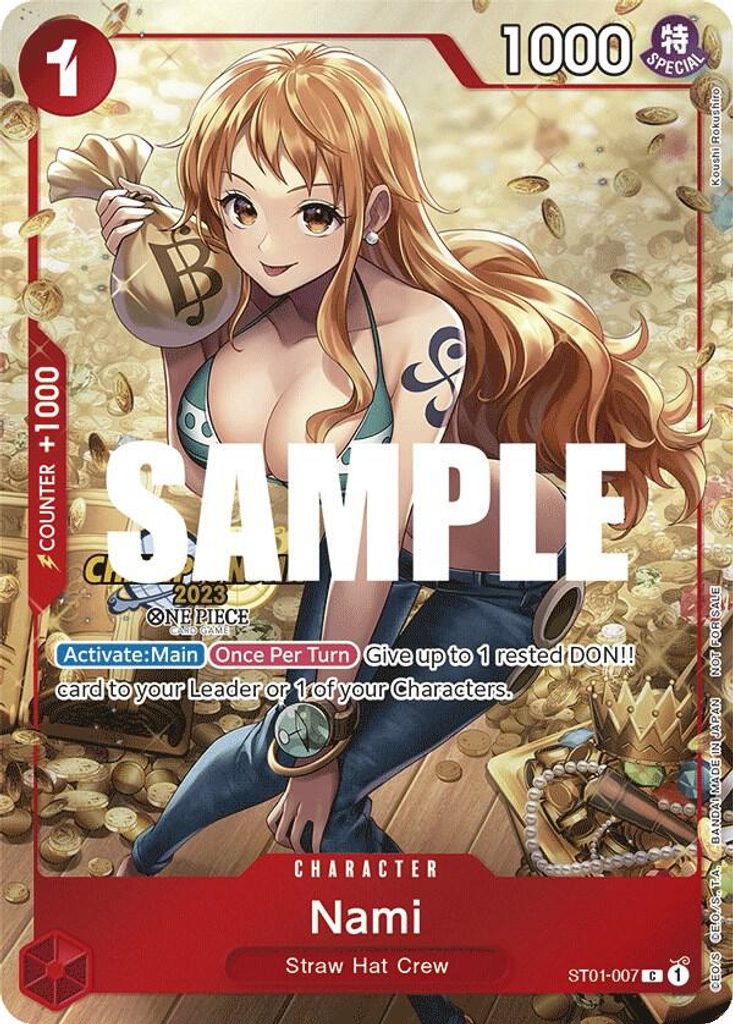 Nami ST01-007, the C printing from ST-01 of the One Piece Card Game
