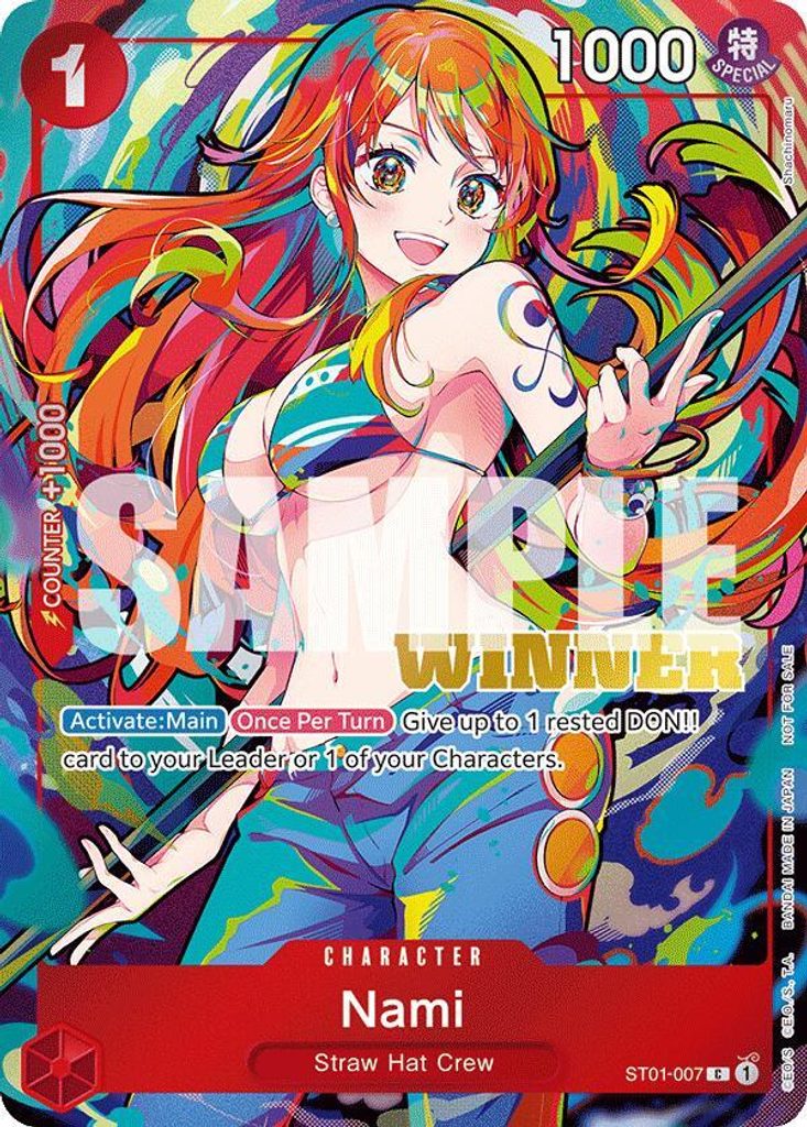 Nami ST01-007, the C printing from ST-01 of the One Piece Card Game