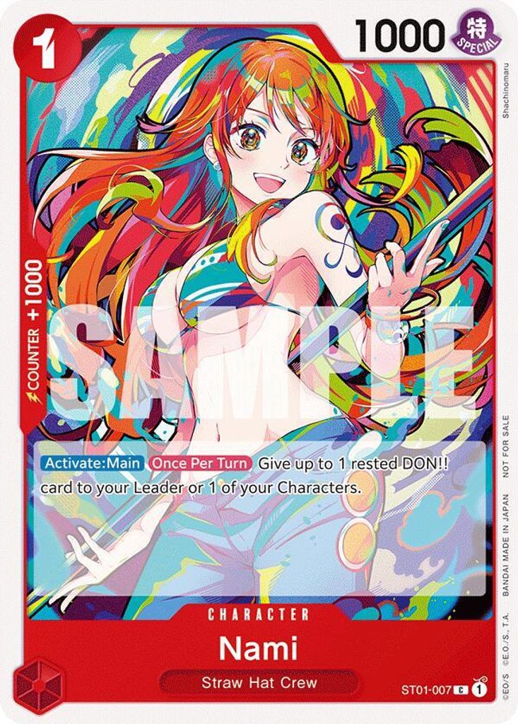 Nami ST01-007, the C printing from ST-01 of the One Piece Card Game